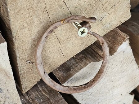 Armband leder met sluiting - naturel
