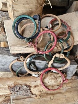 Armband leder met sluiting - naturel