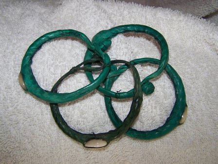 Armband leder met sluiting - groen