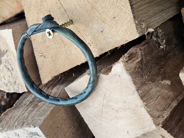 Armband leder met sluiting - groen
